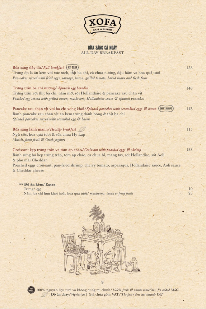 Breakfast at Xofa Cafe